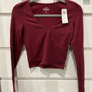 Hollister ribbed burgundy